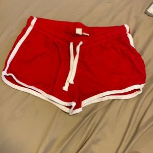 Red and White Shorts